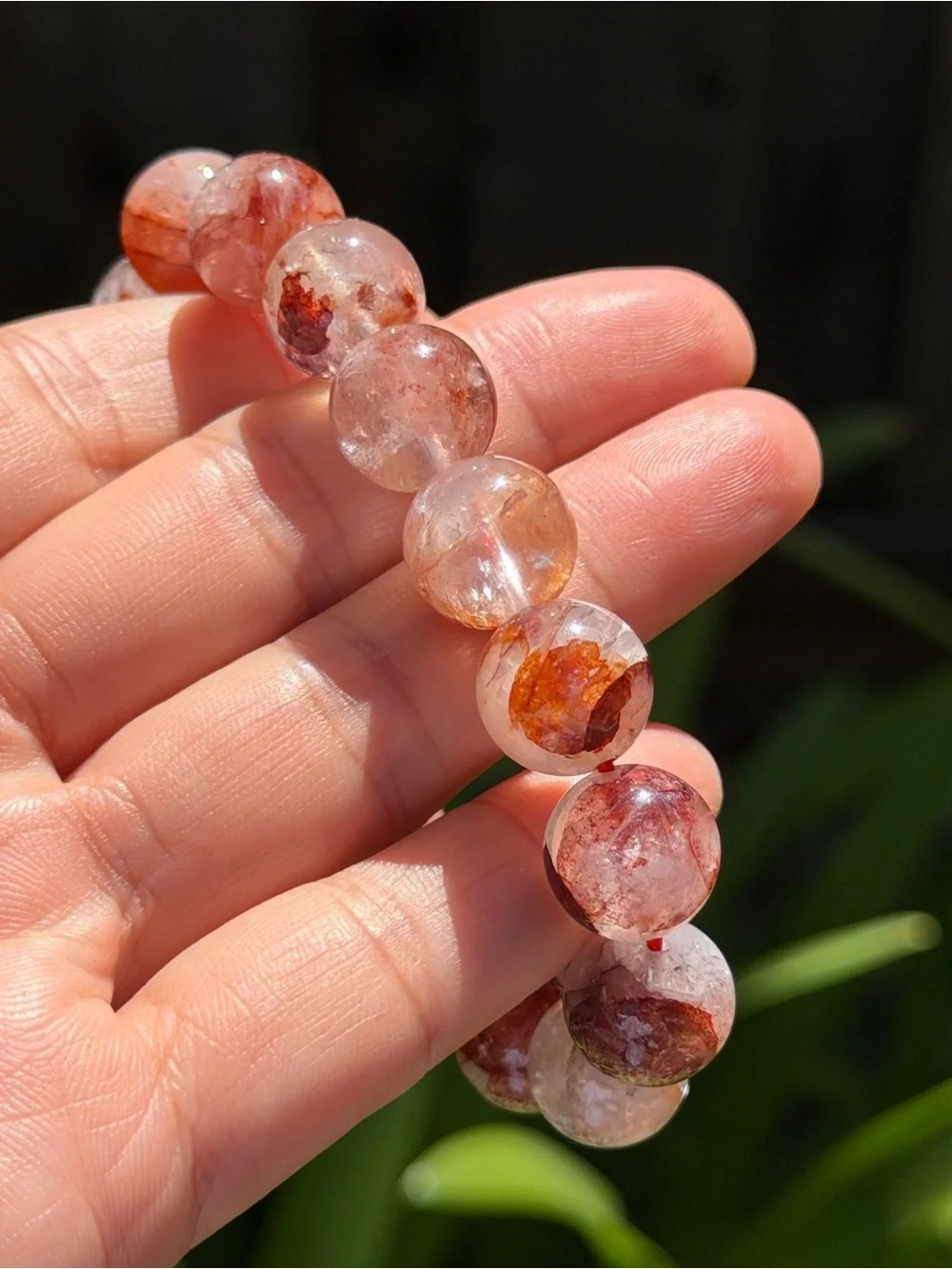 12.5mm stretchable fire quartz bracelet 2218